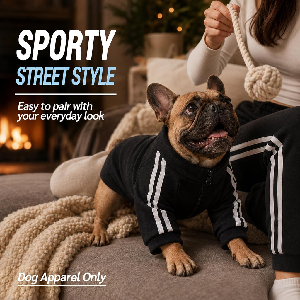 Bulldog Sweatshirt for Broad-Chested Dogs, Black, L