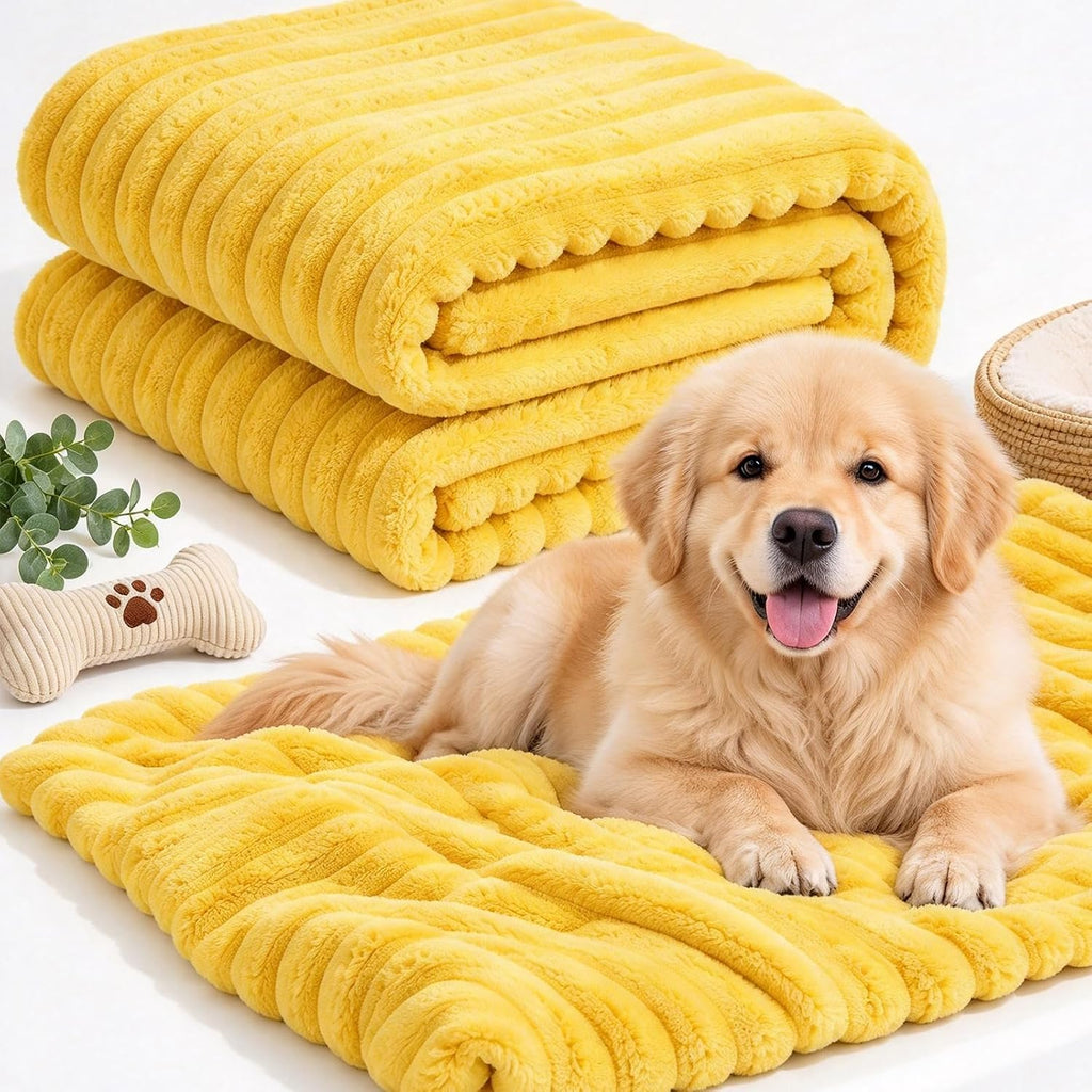 Emotional Support Blanket for Dogs, Yellow Dog Blanket for Dogs Calming Security Pet Blanket, Machine Washable for Sofa,