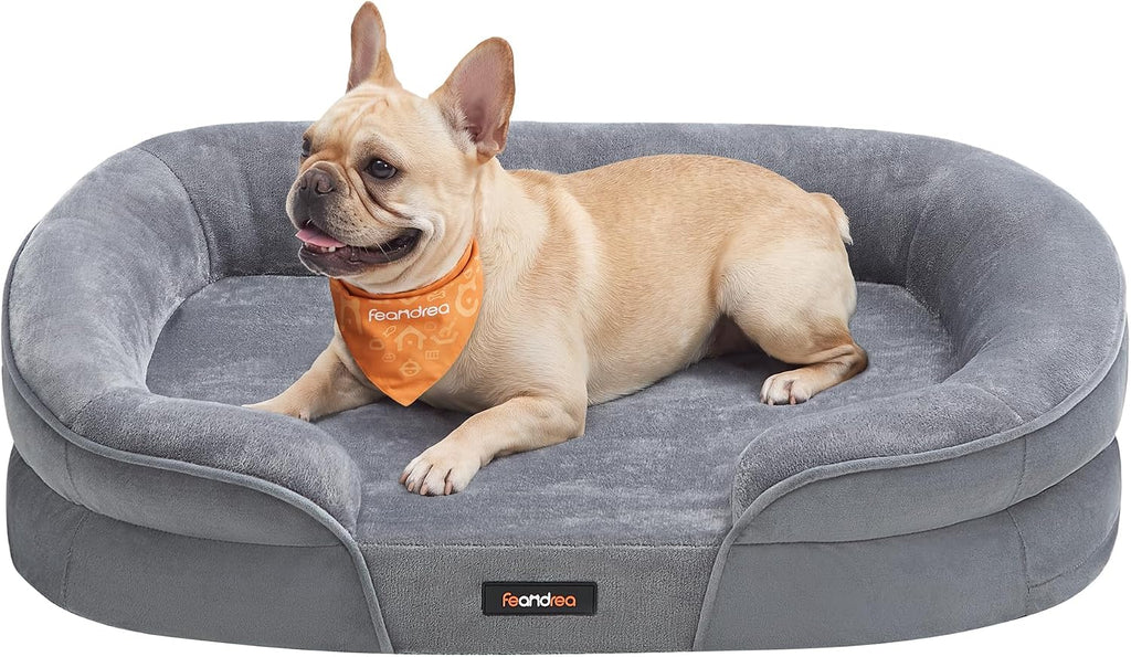 FEANDREA Orthopedic Dog Bed, 35" Dog Couch with Removable Washable Cover
