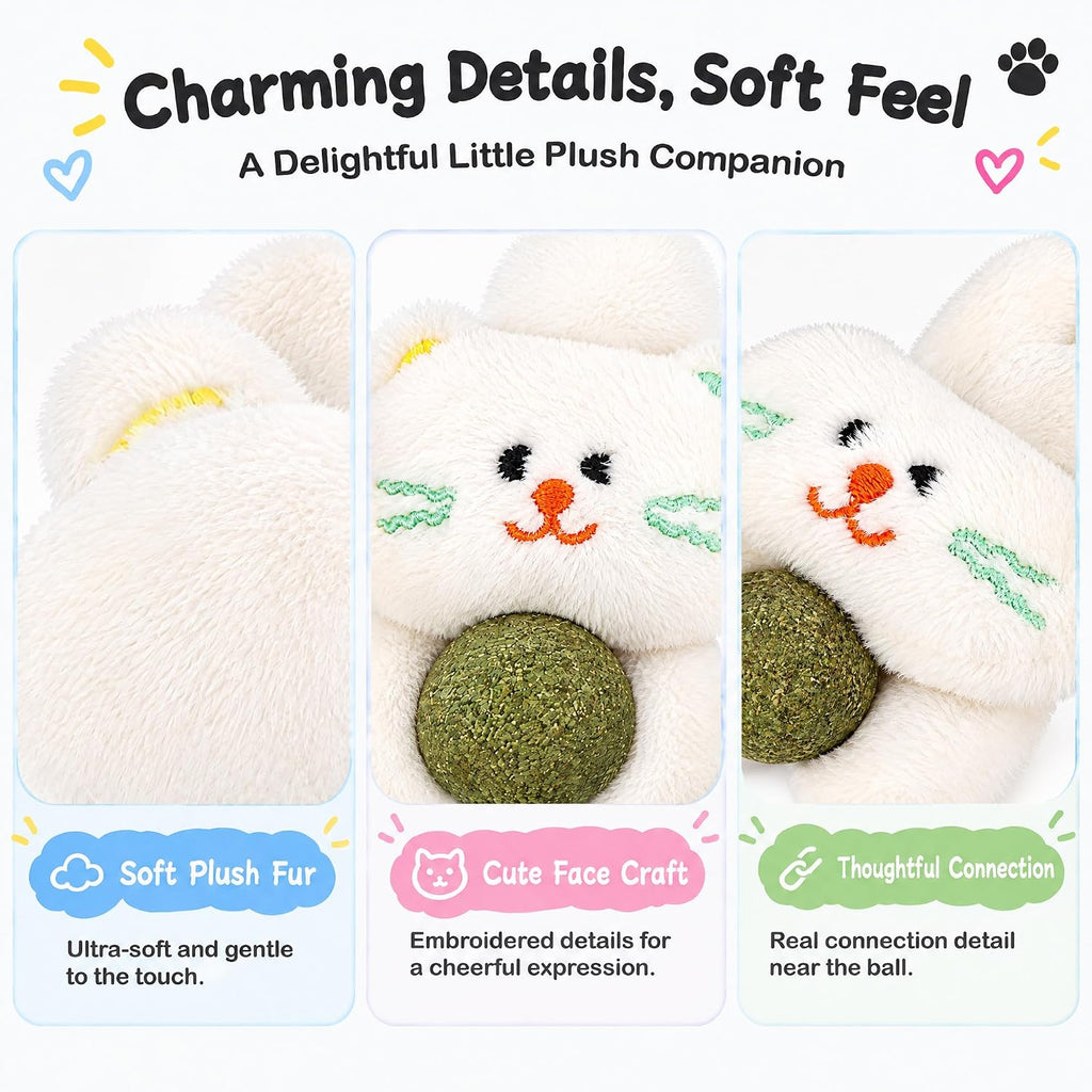 2PCS Catnip Plush Cat Toy, Cute Kitten, Cat Toys for Kittens & Indoor Cats