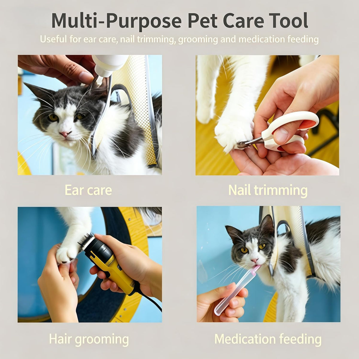 Breathable Mesh Cat Grooming Sling, Adjustable Pet Restraint Harness