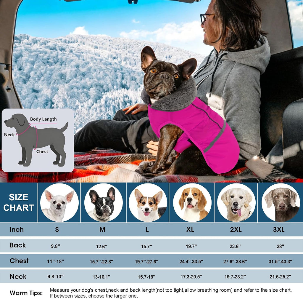 Dogcheer Warm Dog Coat, Waterproof Dog Winter Jacket with Leash Opening