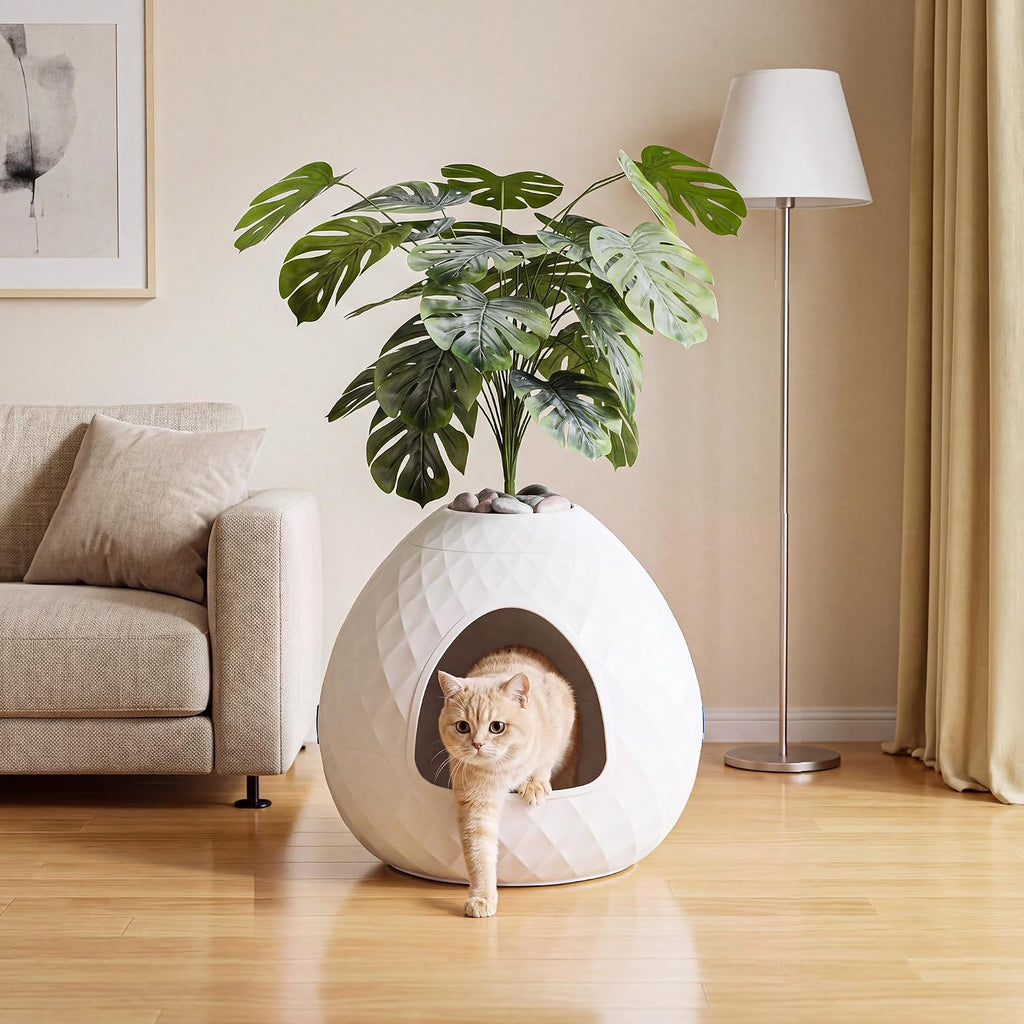 Hidden Cat Litter Box Enclosure, Plant Litter Box for Corner