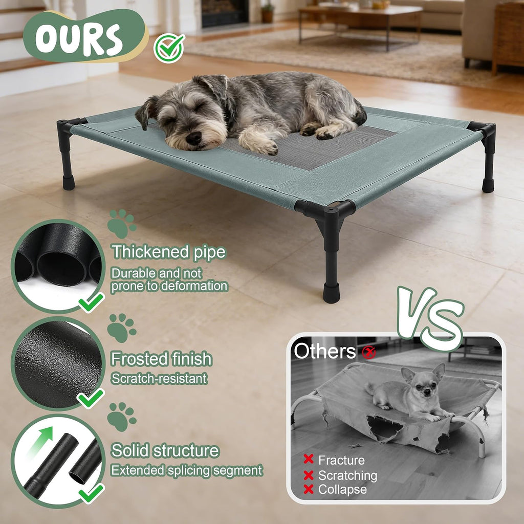 Maerd Elevated Dog Bed,34"L x 24"W x 7"H Raised Cooling Cot for Medium Dogs