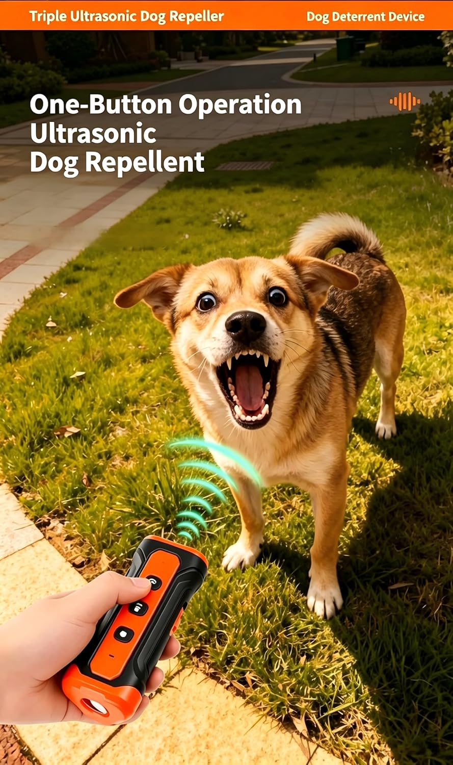 Anti-Bark Dog Training Device, Rechargeable Dog Deterrent with LED Flashlight & Audible Alarm Beep