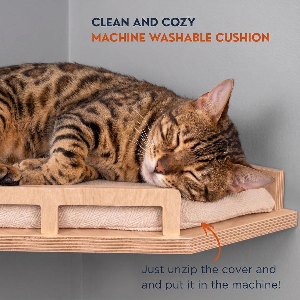 INICIO Cat Wall Shelves and Steps, 4-Piece Wooden Cat Wall Furniture Set