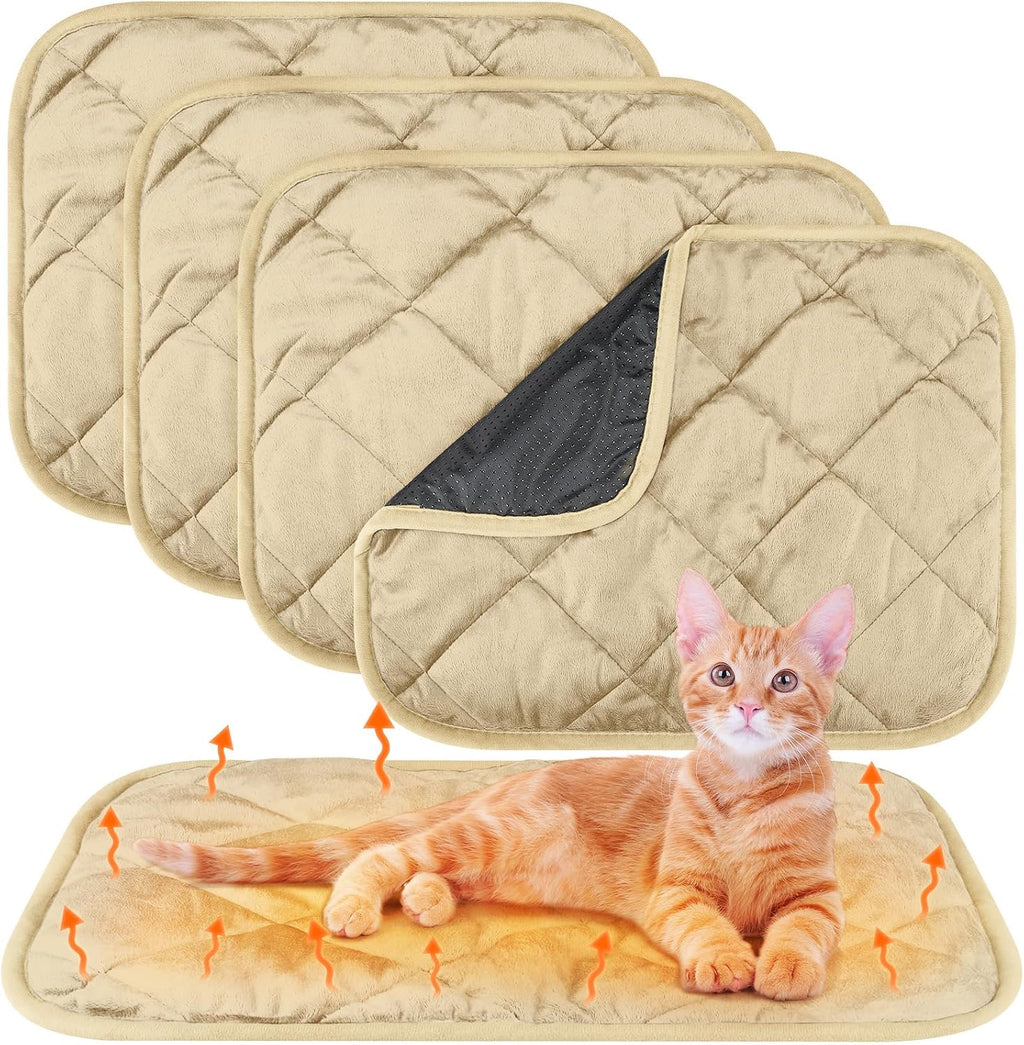 4 Pack Self Heating Cat Pad Self Warming Dog Mat, 16 x 20 Inch, Gray
