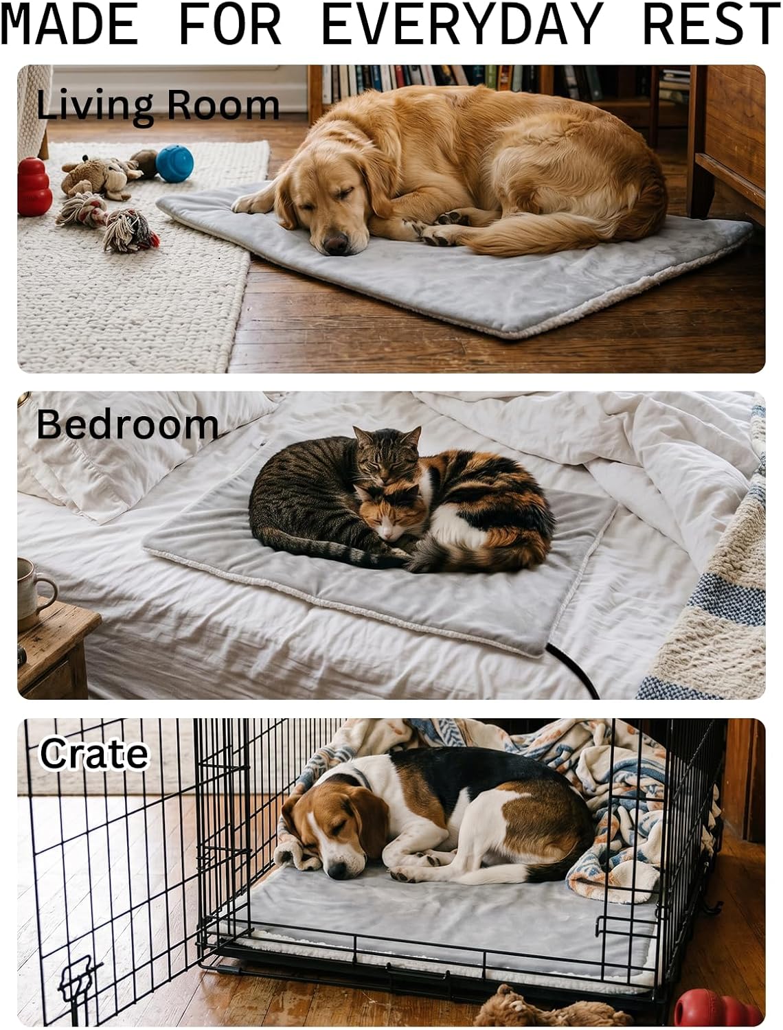 Pet Heating Pad for Cats,Waterproof,Anti-Bite Timer Warming Mat