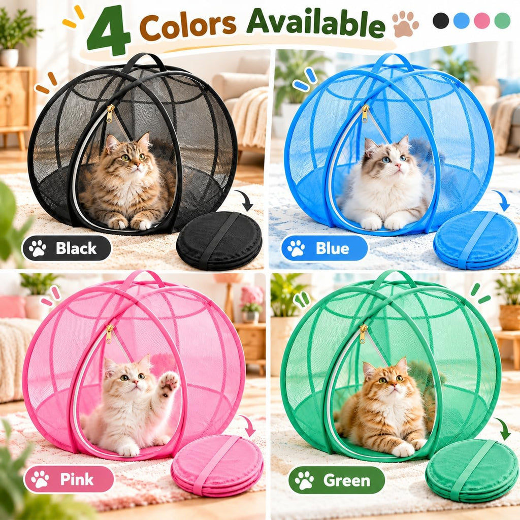 Rolling Cat Ball, Outdoor Cat Enclosure, 27" Foldable Rolling Cat Playpen