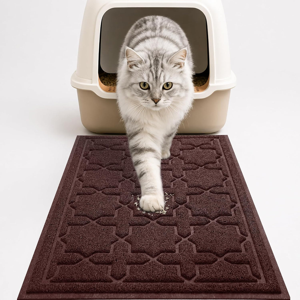 Yimobra Cat Litter Mat, Waterproof Litter Trapping Mat, 24x20, Grey