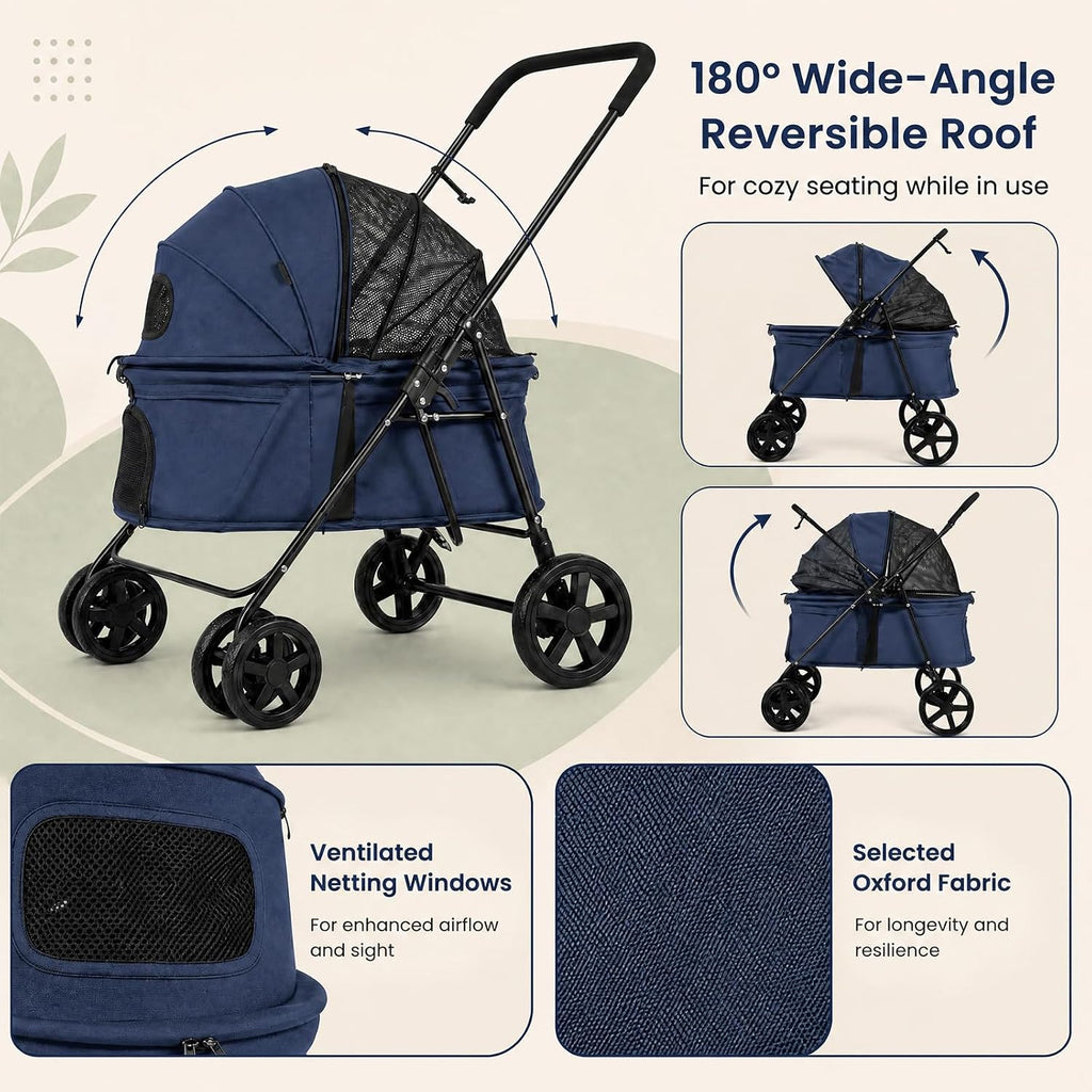 GIANTEX Pet Stroller for Small & Medium Dogs & Cats, Vet Visits & Travel