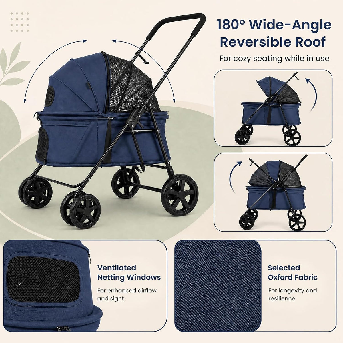GIANTEX Pet Stroller for Small & Medium Dogs & Cats, Vet Visits & Travel
