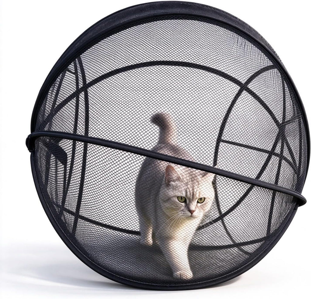 360° Panoramic Pop-Up Rolling Cat Playpen Ball Cat Playpen, Mesh Cat Tent