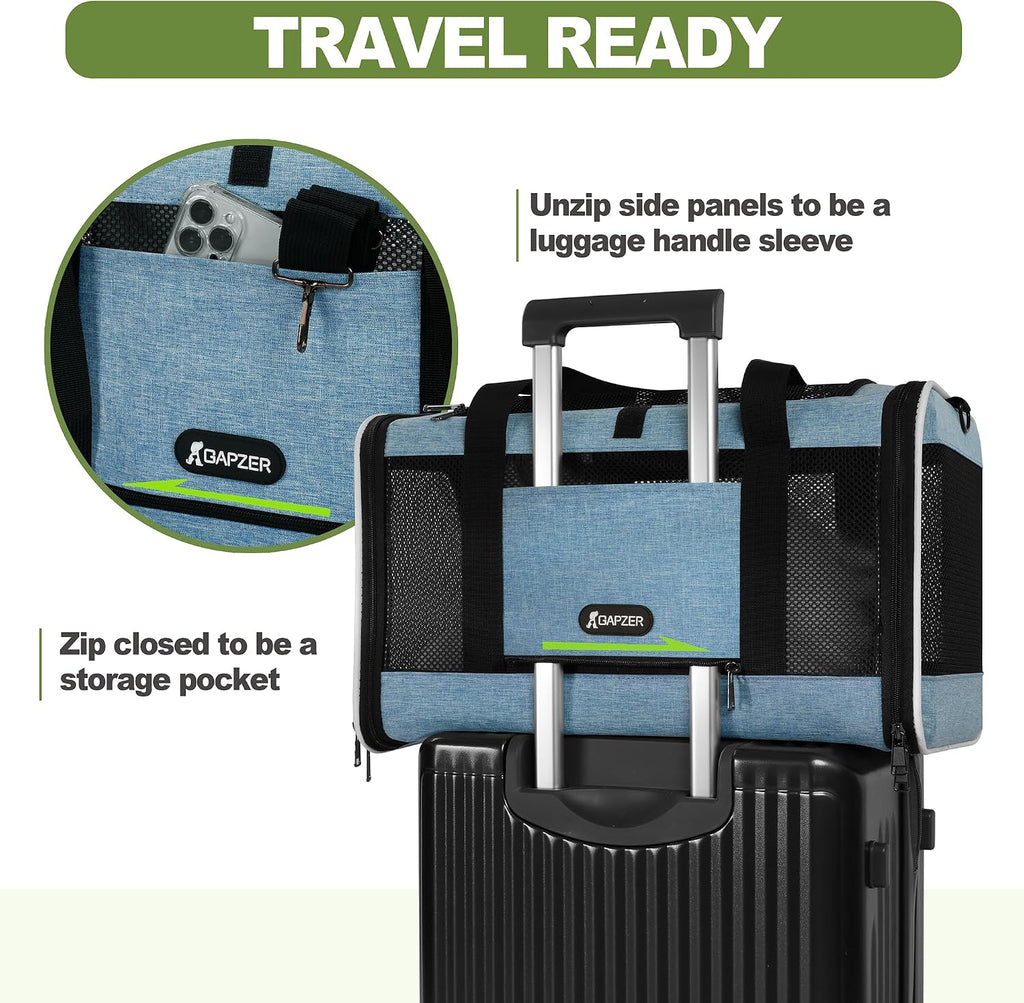 Cat Carrier 18 x 11 x 11 Top Loading Soft Pet Travel Bag Over 15lbs