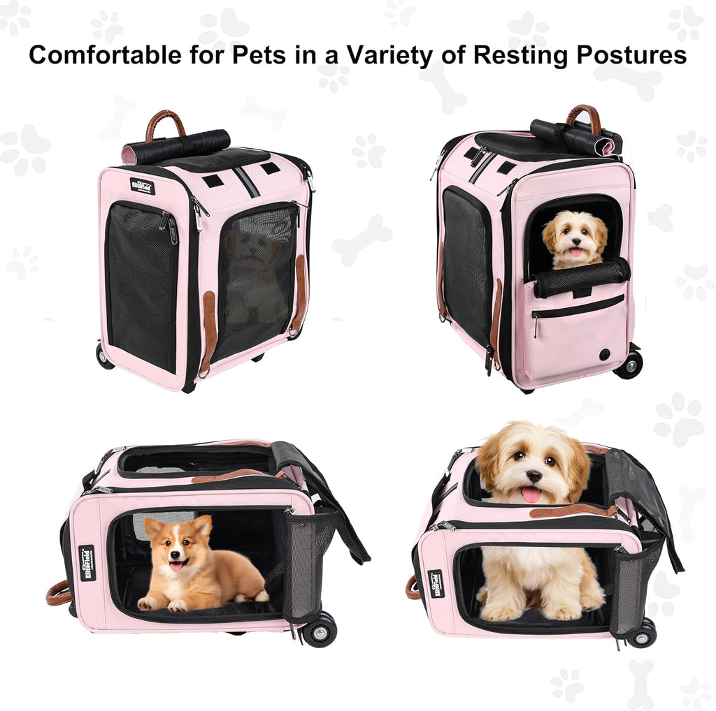 EliteField Deluxe Rolling Backpack Dog & Cat Carrier (2-Year Warranty)