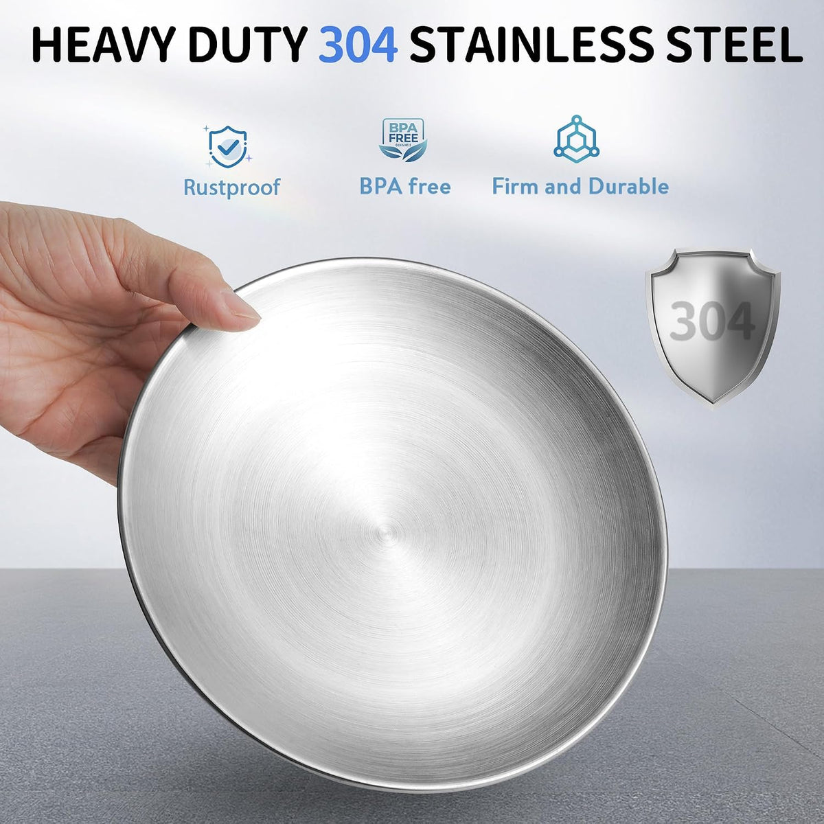 Elevated Cat Bowls, 304 Stainless Steel Raised Cat Dishes, Extra Wide Shallow Cat Bowl for Whisker Fatigue Relief & Flat