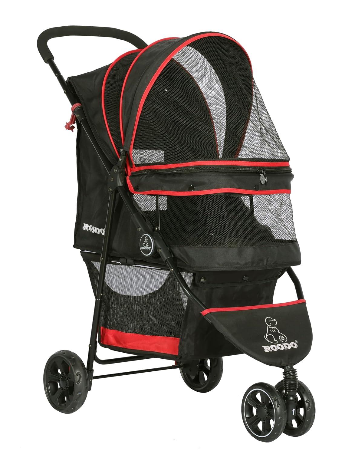 ROODO Escort 3 Wheel Dog Cat Pet Stroller for Small/Medium Dogs Cats Best Lightweight Foldable Portable Compact Jogger T