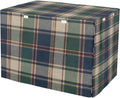 Dark Green Plaid Dog Crate Cover 42" L x 28" W x 30" H, Waterproof Windproof Light Blocking Pet Cage Cover with Roll Up 