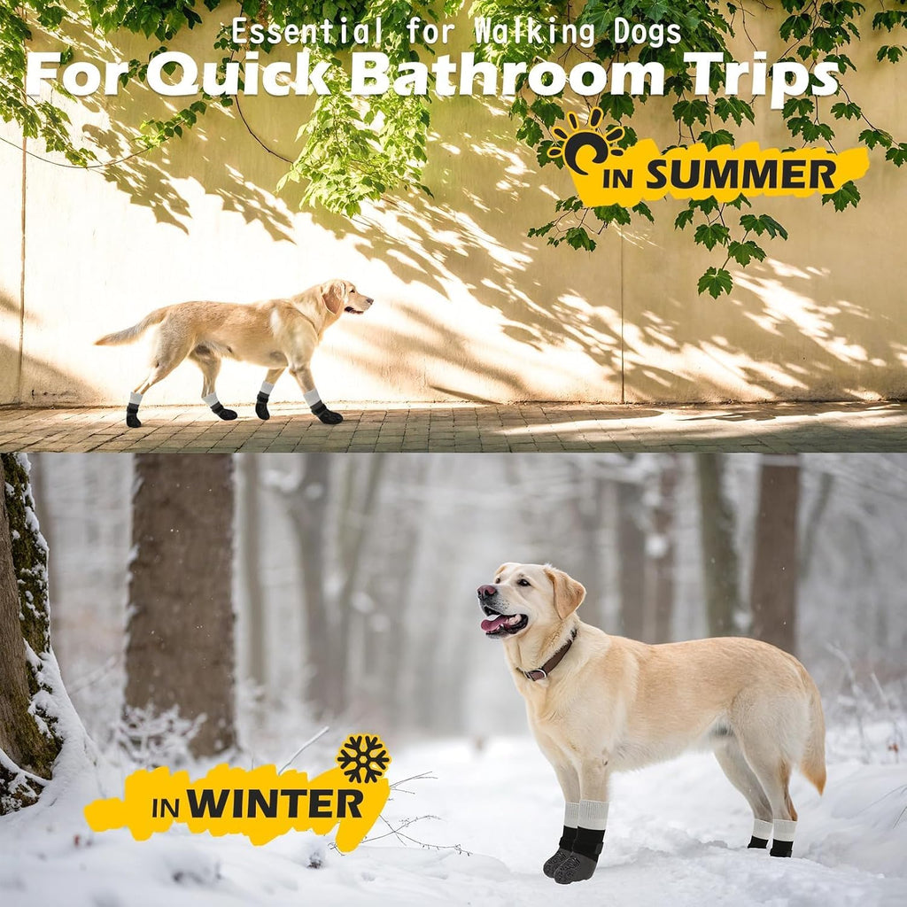 Anti Slip Dog Socks to Prevent Licking Paws with Grippers Black