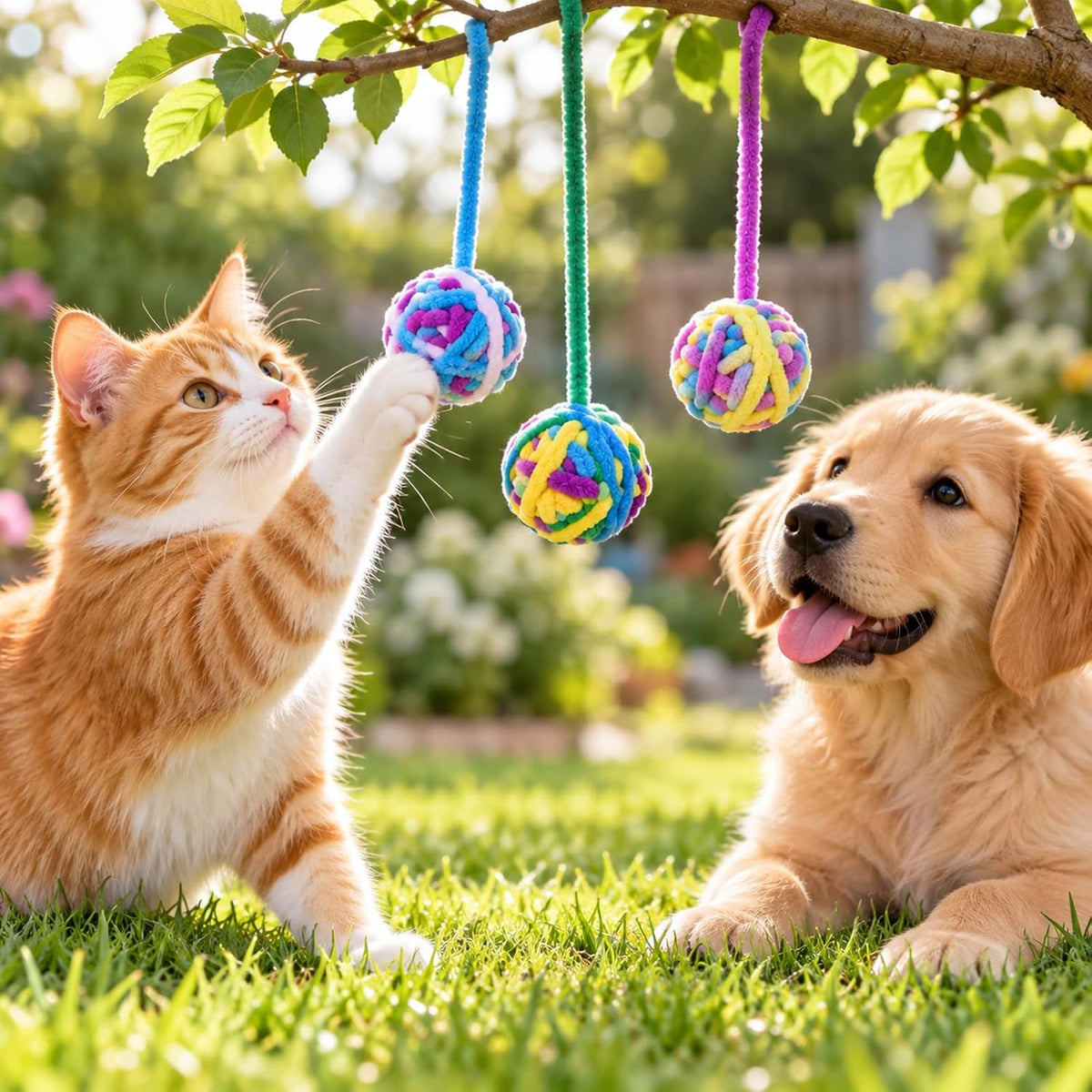 10Pcs Hanging Cat Toys 1.65 in Cat String Toys for Indoor Cats with Bell