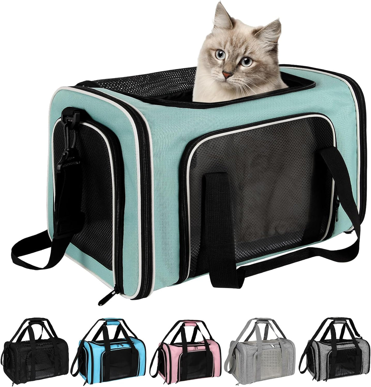 Cat, Dog Carrier for Small Medium Pet Carriers Up to15Lbs, Cats Carrier Soft- Sided Puppy Dogs Bag Portable Foldable Air