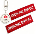 Red Emotional Support Patches & ID Tag Set for Collar Harness Vest