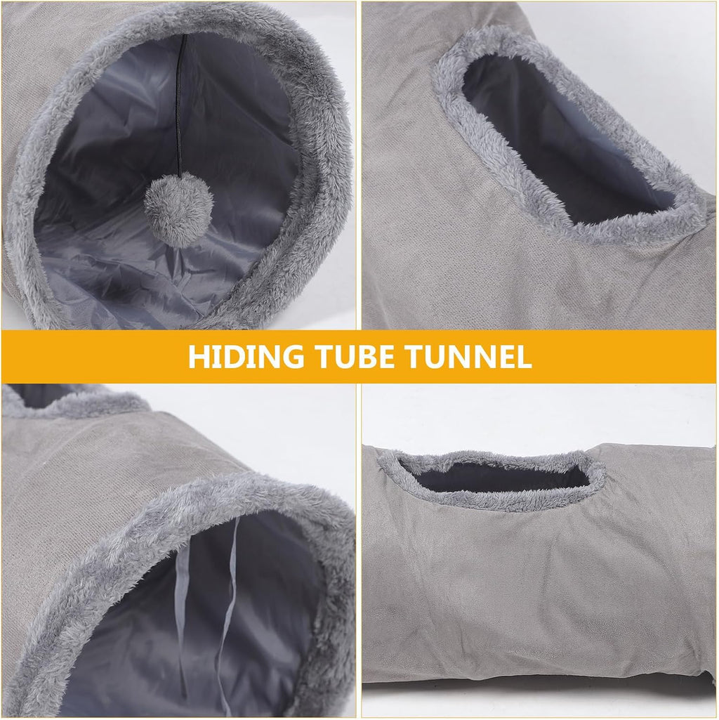 Foldable Suede Home Cat Tunnel Cozy Hideaway for Cats