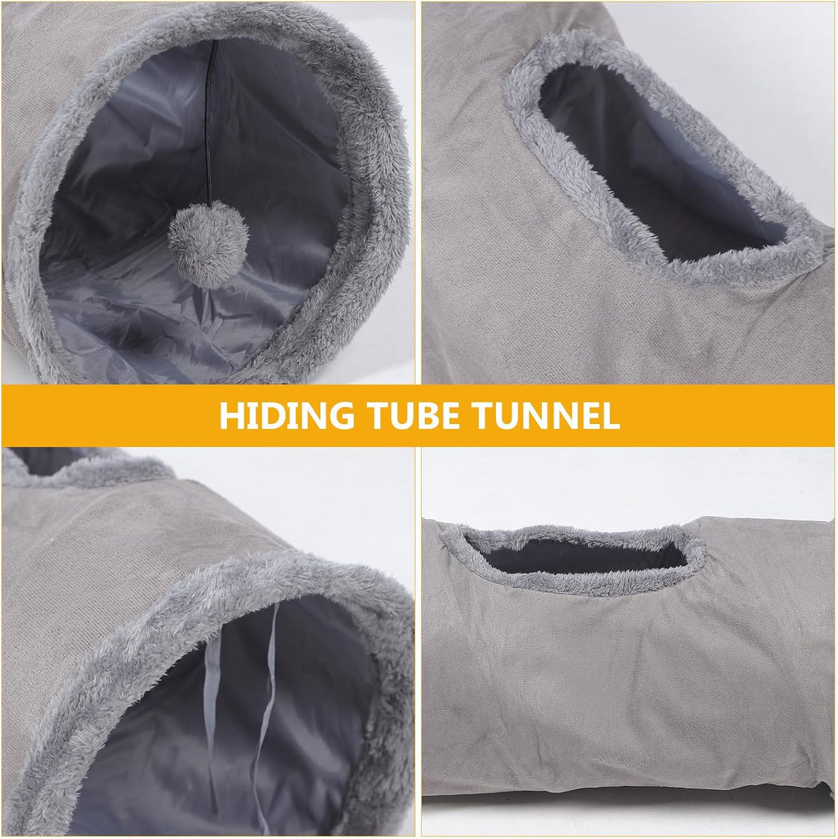 Foldable Suede Home Cat Tunnel Cozy Hideaway for Cats