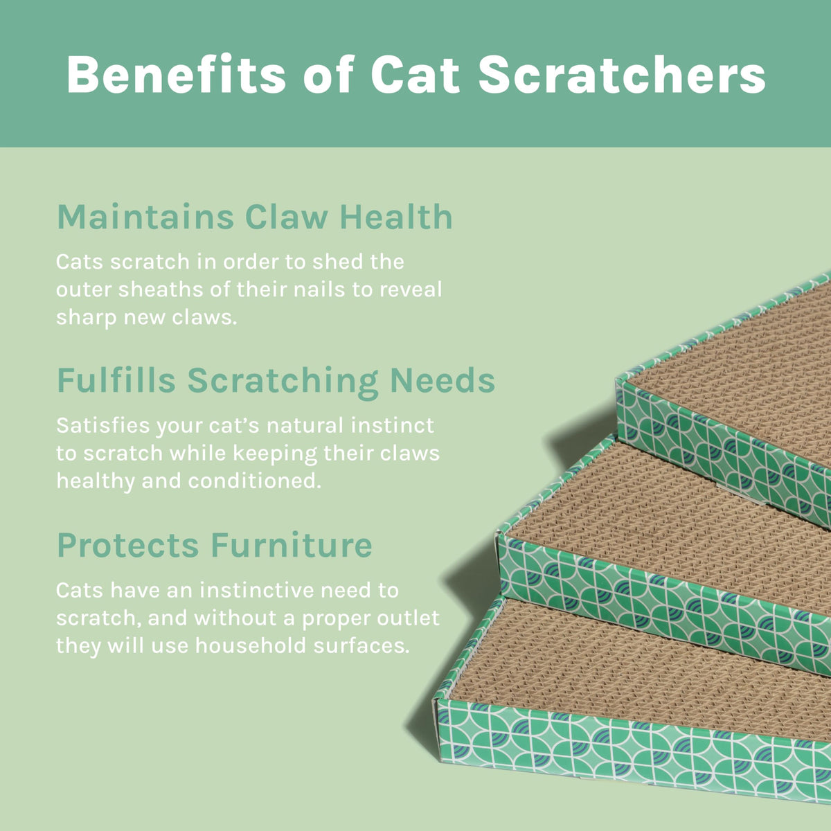 Kitty City XL 3-Pack Cat Scratcher Pads – Durable Corrugated Cardboard Scratch Pads – Double-Sided for Longer Use, Cat Claw Maintenance & Furniture Protection, Cat Scratching - 10" x 18"