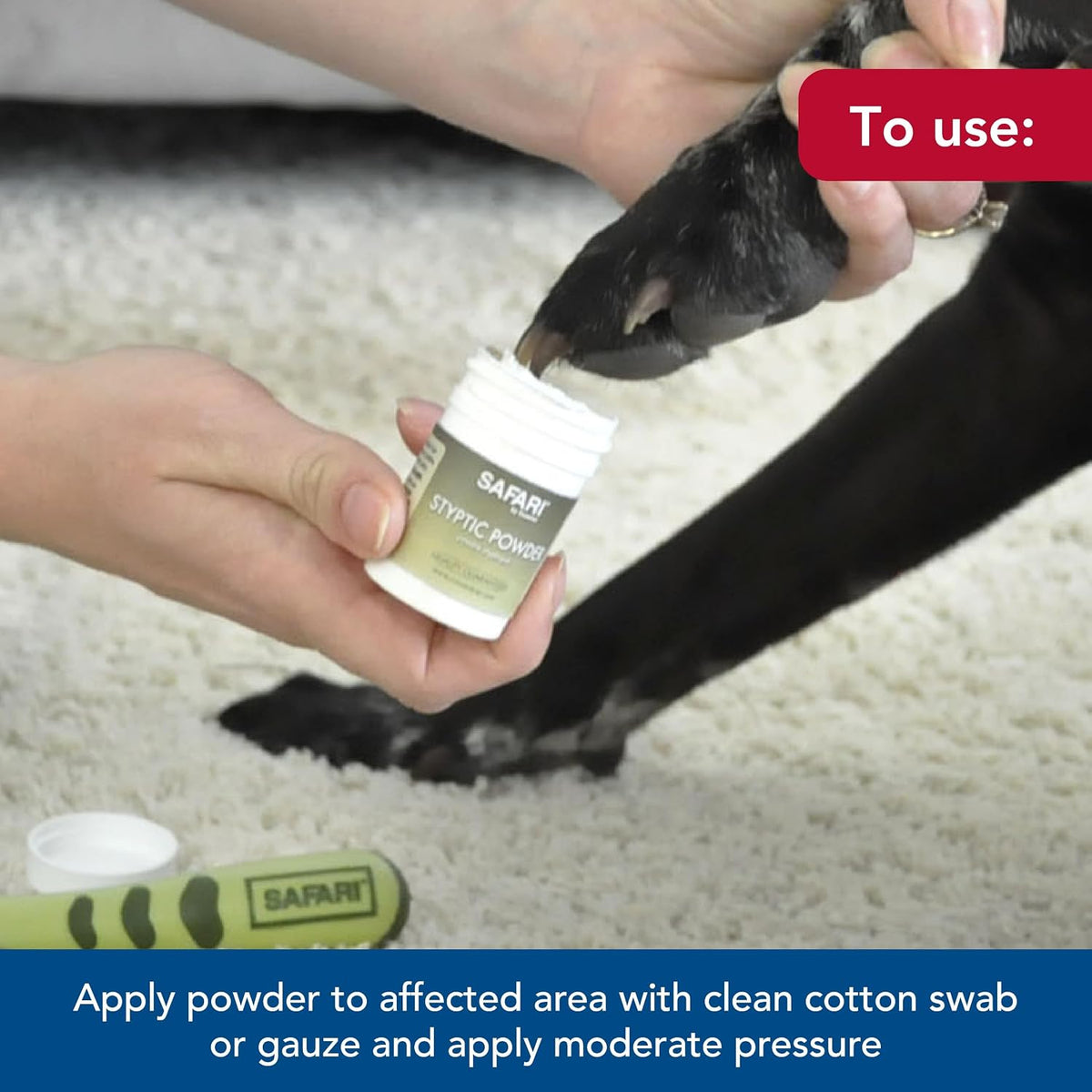 Safari by Coastal Styptic Powder to Quickly Stop Minor Bleeding from Nicks Or Scrapes On Dogs Or Cats