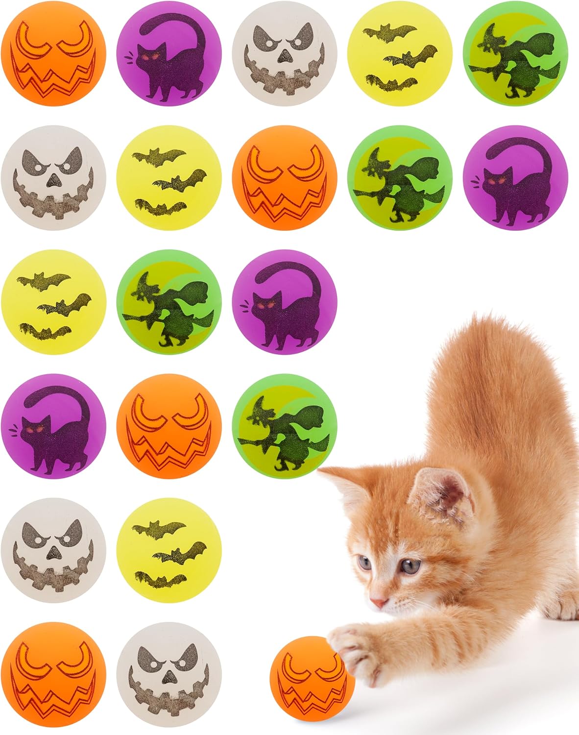 PET SHOW 20 Pack Cat Toy Crinkle Balls 2.5inch for Indoor Cats Kittens