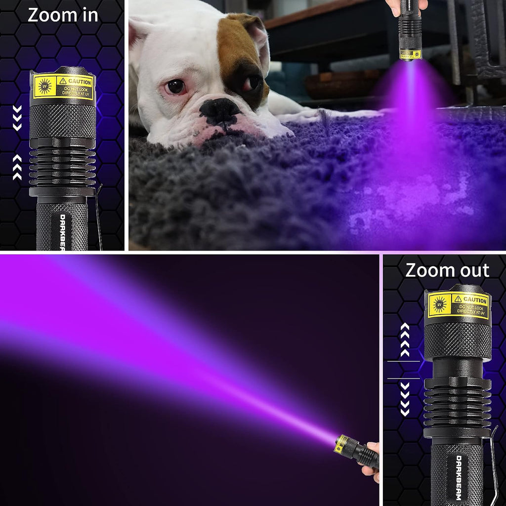DARKBEAM UV 395nm Flashlight Blacklight Wood's lamp Black Light Mini, 400nm