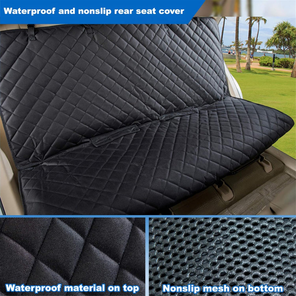 VIEWPETS Bench Car Seat Cover Protector, Waterproof Heavy-Duty, Black