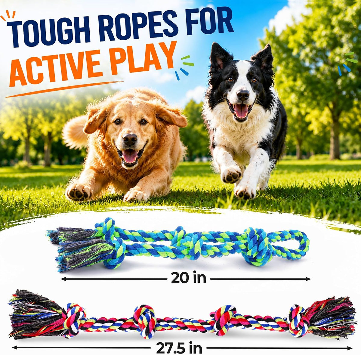 Dog Rope Toy Set for Large Dogs and Aggressive Chewers