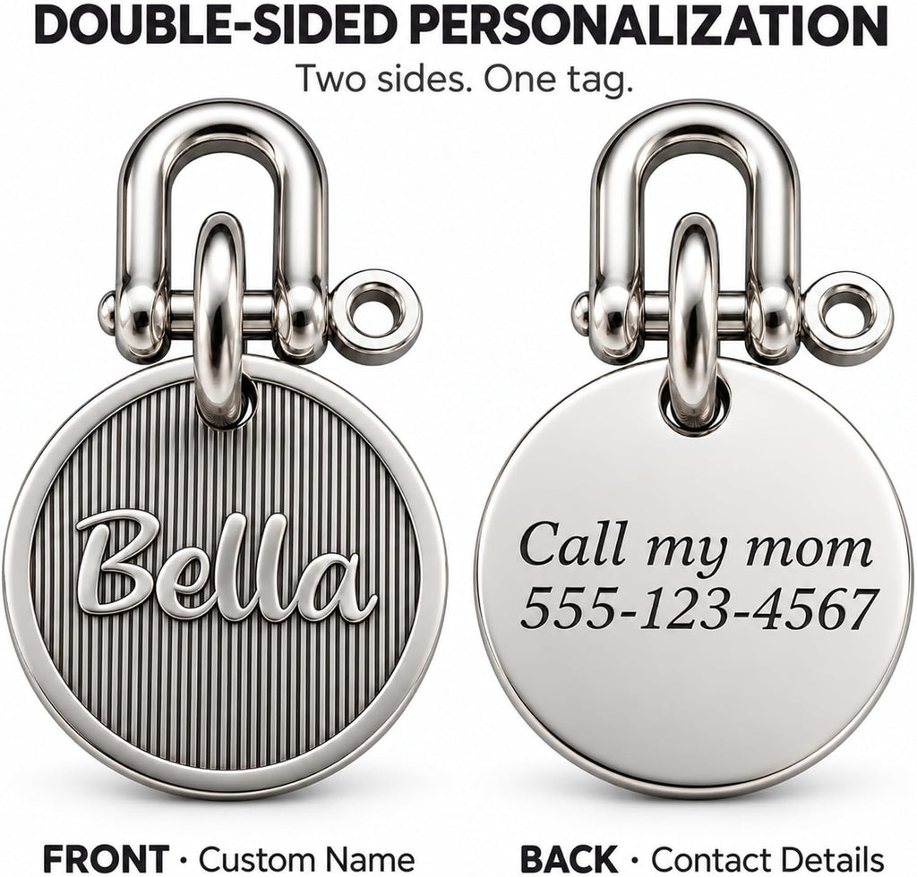 BONBOY Personalized Dog ID Tags, Custom Copper-Nickel Alloy Pet Name Tag