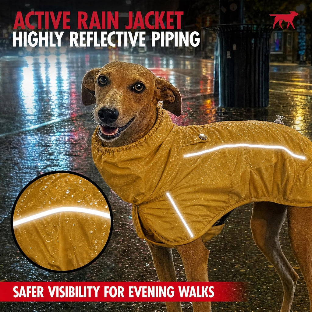 Tuff Pupper Waterproof Dog Raincoat | Full-Body Windproof Rain Jacket for Dogs | Reflective Strips | Breathable Mesh Lin