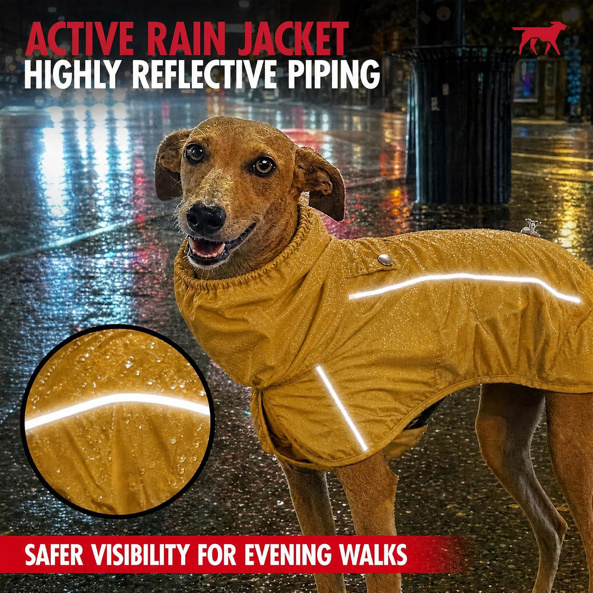 Tuff Pupper Waterproof Dog Raincoat | Full-Body Windproof Rain Jacket for Dogs | Reflective Strips | Breathable Mesh Lin