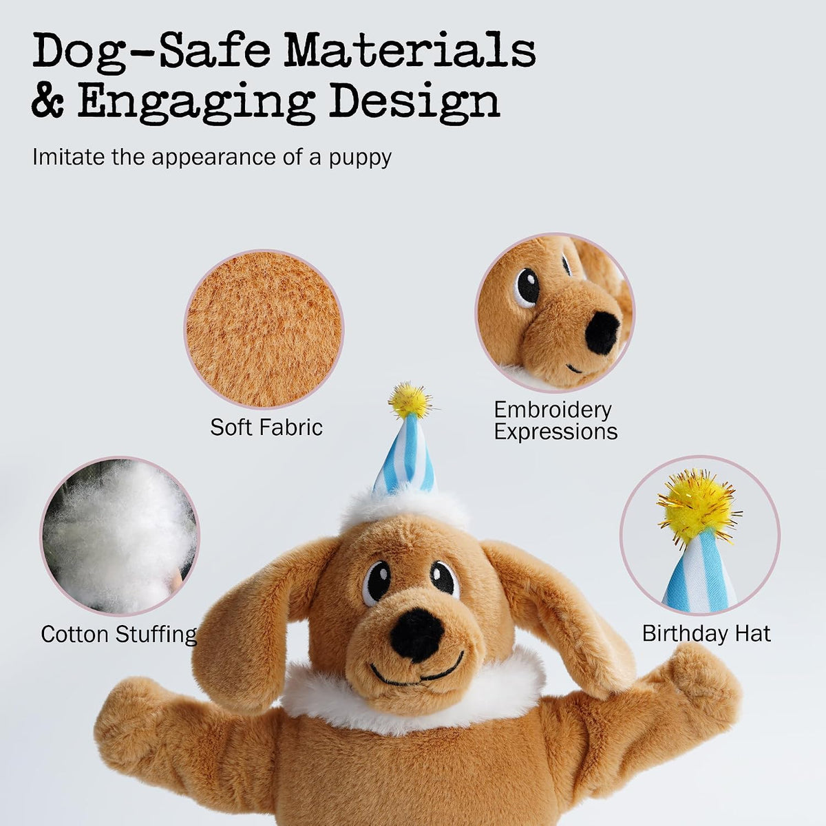 Fuzzwoof Dog Birthday Cake, Interactive Singing & Dancing Dog Birthday Toy with Birthday Song, Plush Musical Puppy Toy f