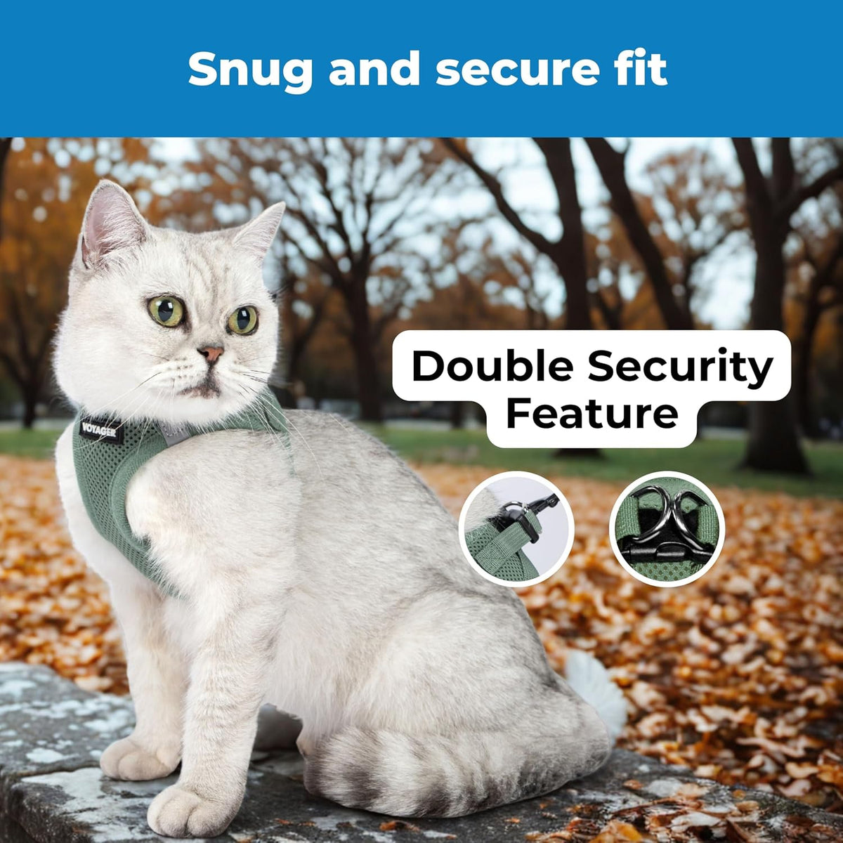 Voyager Step-in Air Cat Harness & Leash Set - Moss Green, XX-Small