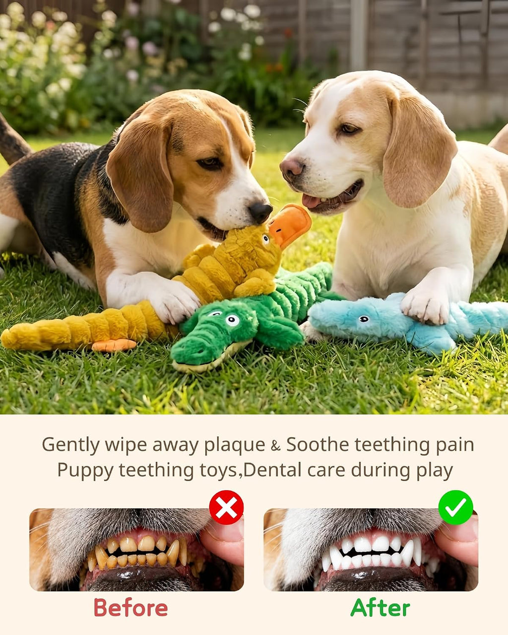 3 Pack No Stuffing Squeaky Dog Toys for Small Dogs,Plush Crinkle Toy