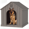 Fancyango Large Dog House for Medium to Large Dogs – Sturdy Waterproof Doghouse for Indoor/Outdoor Use with Air Vents and Elevated Floor Easy to Clean and Assemble (Classic Grey, 36.2"L × 38"W × 38"H)