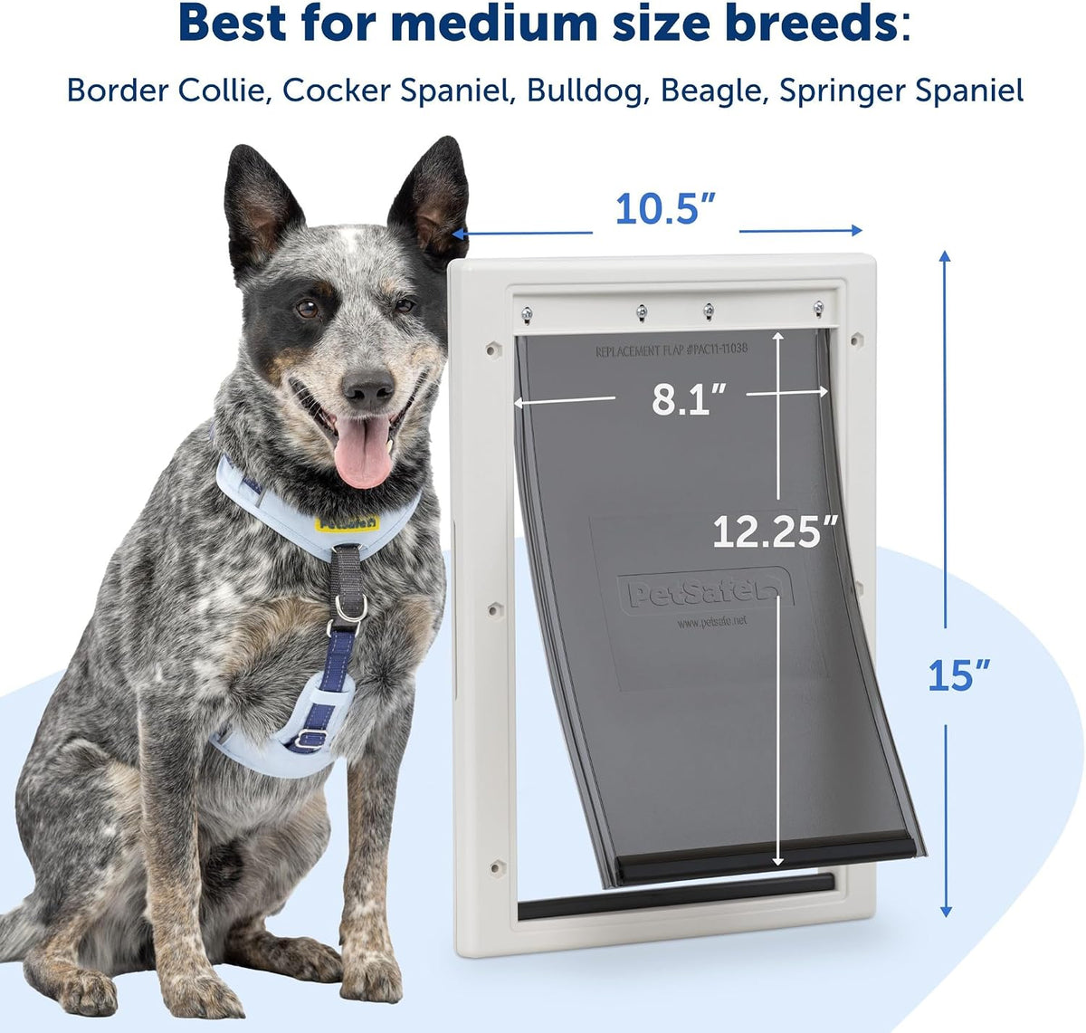 PetSafe Plastic Dog & Cat Door, Pets Up to 40 lb, Paintable, Medium