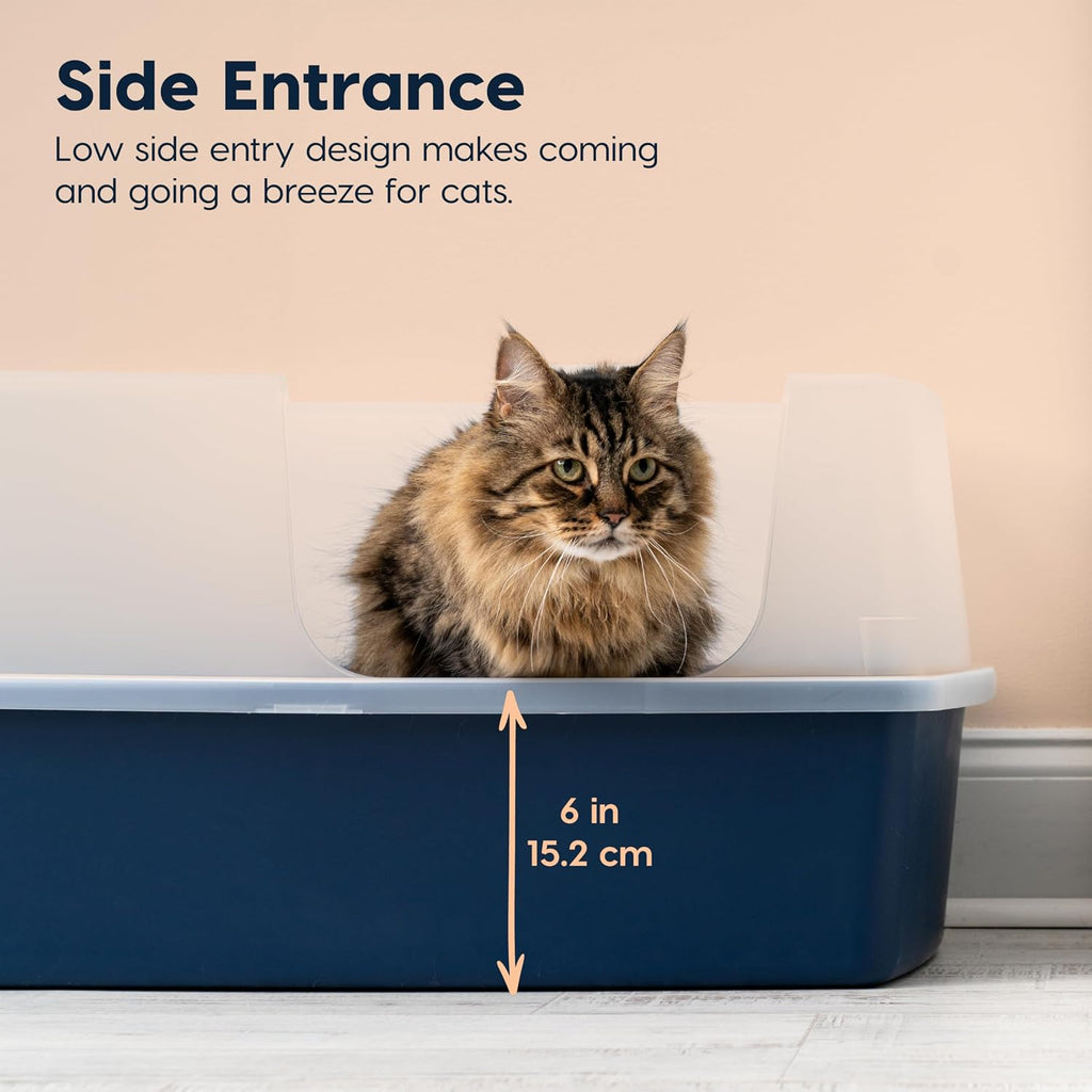 IRIS USA XX-Large Side Entry Cat Litter Box, Navy