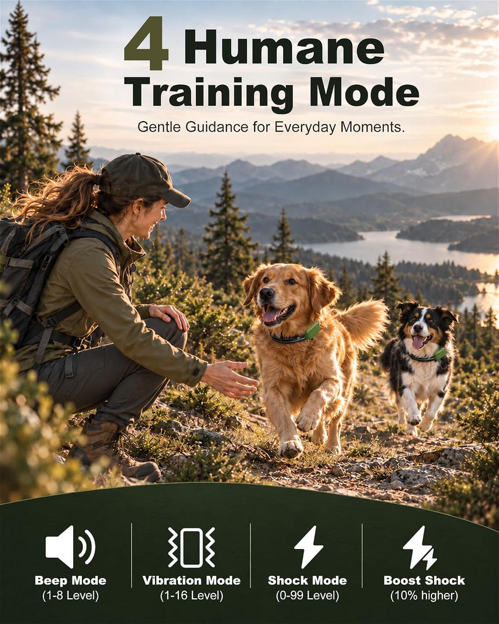Shock Collar for 2 Dogs, 4500FT Training Collar with Remote for 10-120lbs