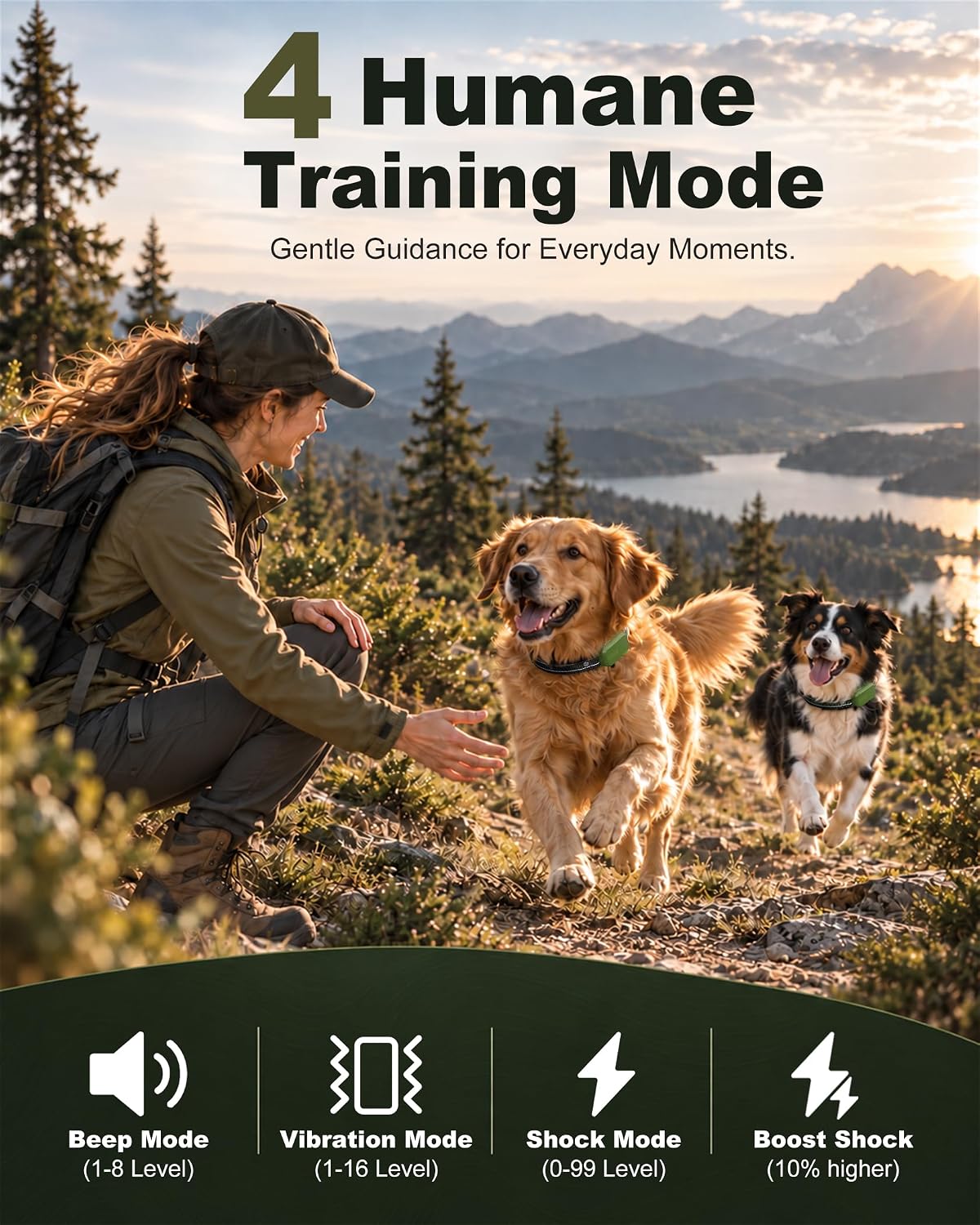 Shock Collar for 2 Dogs, 4500FT Training Collar with Remote for 10-120lbs