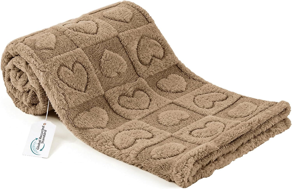 Pet Blanket for Dogs Cats, 300GSM Ultra Soft Coral Fleece Blanket, Washable Small Dog Cat Blanket, Calming Crate Mat, Fu