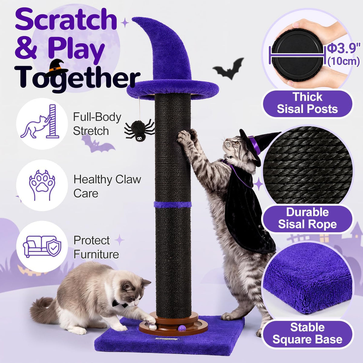 Globlazer 39in Cat Scratching Post for Indoor Cats Adults and Kittens, SC39