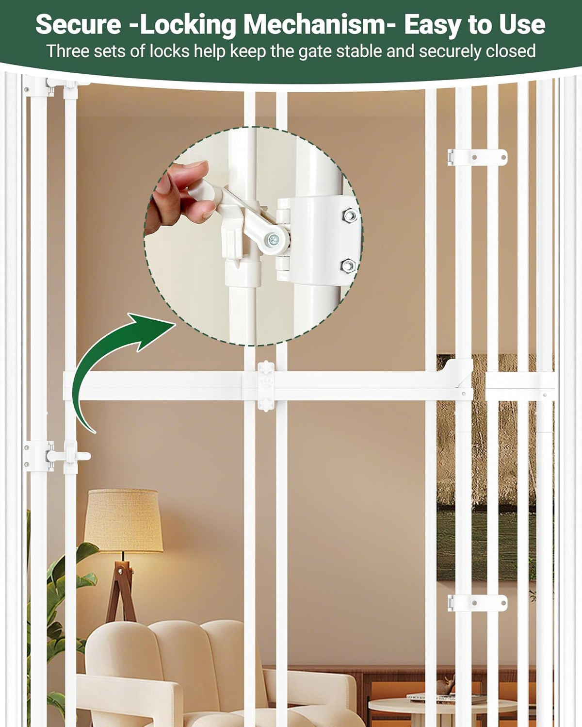 74.80-98.43" Extra Tall Cat Gate for Doorway 20.8-38" Clear Gate