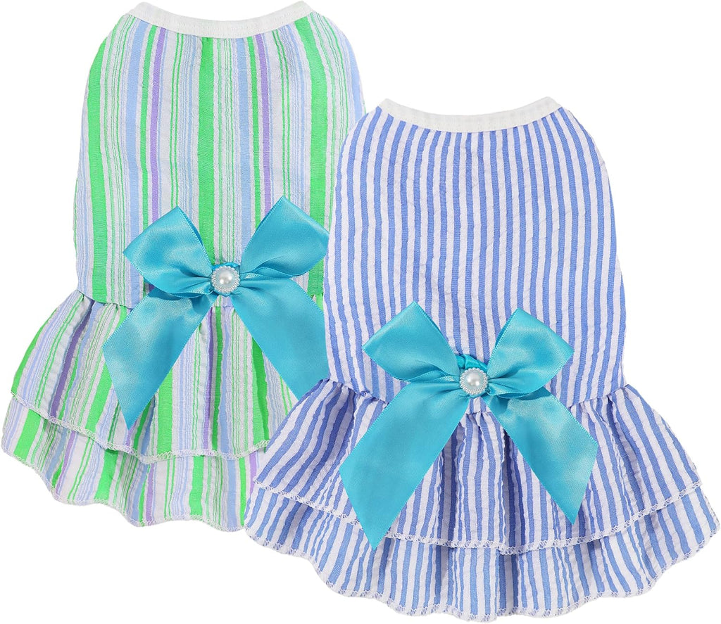 Dog Dress, Cute Pet Princess Dresses with Bright Color Design, Sweet Bowknot, Dog Clothes for Small Dogs Girl, Breathabl
