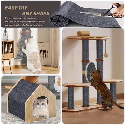 78.7"x15.8" Self-Adhesive Cat Scratch Mat, Cat Scratch Furniture Protector